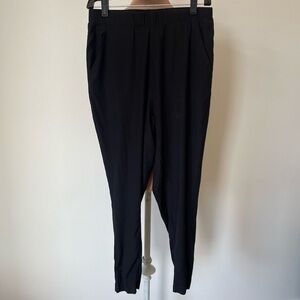 Ginia RTW Black Stretch Silk High Rise Jogger Pants Size Small